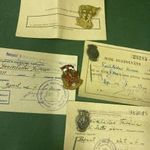 MHK - " Munkára Harcra Kész " - 4 db, jelvény viselési okiratokkal, sporolói próbalappal 1952-1954 fotó