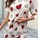 Szív mintás pizsama L/40-42 (Mb: 90-100 cm) ÚJ!!! fotó