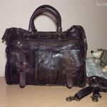 VENEZIA gesztenyebarna valódi bőr irattáska, laptoptáska fotó