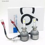 C6 LED autó fényszóró izzó pár H1 foglalattal - hidegfehér fotó