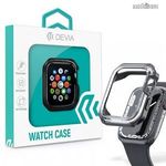 Apple Watch Series 7, 8, 9 41mm, Devia Sport Series Okosóra műanyag védőtok, Szilikon keret, Fekete fotó