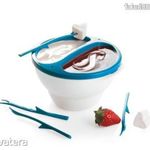 Tupperware új mikrós csokifondü 4db villával türkiz-fehér fotó