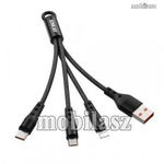 ENKAY 3 az 1-ben adatatátviteli kábel / USB töltő - 10W, USB Type-C, microUSB, Lightning / USB cs... fotó