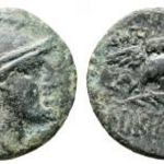 Pergamon Mysia (Kr.e 2 szd.) Athena & bagoly, ókori görög bronz érme fotó