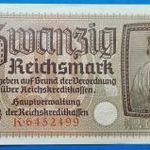 1940 -1945 -ig GERMANY - 20 Reichsmark Occupied Territories - WWII vízjeles bankó !! EF (L1921) fotó