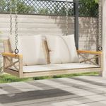 bézs polyrattan hintapad párnákkal 109 x 62 x 40 cm fotó