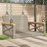 szürke polyrattan hintapad 63 x 62 x 40 cm fotó