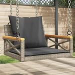 szürke polyrattan hintapad párnákkal 63 x 62 x 40 cm fotó