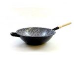 Fanyelű zománcozott wok serpenyő 31cm fotó