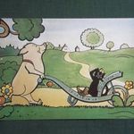 Képeslap, Csehszlovákia, Josefa Lady, Kocour Mikes rajzfilm részlet, 1980- fotó