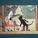 Képeslap, Csehszlovákia, Josefa Lady, Kocour Mikes rajzfilm részlet, 1980- fotó