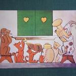 Képeslap, Csehszlovákia, Josefa Lady, Kocour Mikes rajzfilm részlet, 1980- fotó