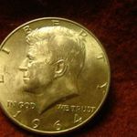 USA ezüst 1/2 dollár 1964 Kennedy 12.5 gramm 0.900 fotó