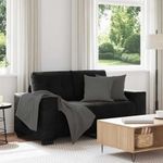 fekete bársony loveseat kanapé 120 cm fotó
