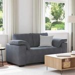 sötétszürke bársony loveseat kanapé 120 cm fotó