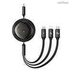 BASEUS FREE2DRAW 3 az 1-ben adatátviteli kábel / USB töltő - FEKETE - Type-C / microUSB, Lightnin... fotó