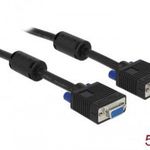 DeLock SVGA Extension cable male to female 5m Black 82566 Kiegészítő, Kellék Kábel fotó