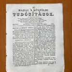 1831. május 7. Hazai s külföldi tudósítások. - Az első pesti magyar újság száma fotó