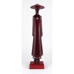 1S067 Vietnámi art deco nő faragott szobor 28 cm fotó