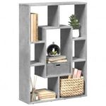 betonszürke szerelt fa könyvespolc 63 x 20 x 90 cm fotó