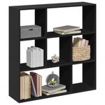 fekete szerelt fa térelválasztó könyvespolc 102x29x103, 5 cm fotó