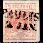 1850 OPM 3kr I. tipus PAULIS bélyegzés Ópálos Romania Gudlin A2.9 / 350p (c76) fotó