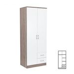 Miami gardróbszekrény 80x205 cm fehér-yorki tölgy fotó
