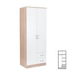 Miami gardróbszekrény 80x205 cm fehér-sonoma tölgy fotó