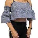 BRANDY MELVILLE kék fehér KOCKÁS csajos EGYEDI stílusú S/M dögös csajos FELSŐ j29 fotó