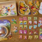 Micimackó csomag fa puzzle kirakó memória bingó játék éjjeli fény lámpa fakirakó fotó