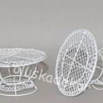 Mini kerti asztal, fém, babaházhoz, tündérkert kiegészítő, 10cm fotó