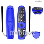 LG TV távirányitóhoz szilikon védő tok - hullám minta, csúszásgátló, cseppálló, csuklópánt - KÉK ... fotó
