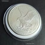 1 dollár, sasos, ezüst, 1 oz, UNC, eredeti banki érmekapszulában fotó