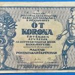 1919 -es 5 Korona bankó Osztrák-Magyar Bank Ritkább !!! VF (L1992) fotó