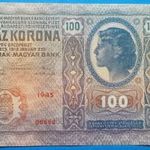 1912 -es 100 Korona bankó Magyar kiadás Felülbélyegzés nélkül - Osztrák-Magyar bank VF!! (L1969) fotó