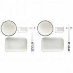 Sushi szett DKD Home Decor 33, 5 x 34, 5 x 9 cm Porcelán Fehér Tengerészkék Keleti (33, 5 x 34, 5 x 9... fotó