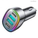 JOYROOM multifunkció autós / szivargyújtós töltő - FEKETE - 2 x USB, 2 x Type-C aljzat, 70W, PD, ... fotó