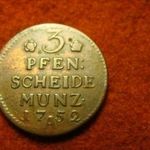Porosz réz 3 pfennig 1752 A fotó