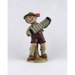 1V314 Régi nagyméretű Bertram porcelán figura harmónikázó kisfiú fotó