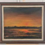 (K) Szép szignózott tájkép festmény 73x63 cm kerettel Van Gassen fotó