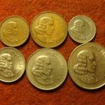 Dél-Afrika Suid-Africa sor 6 féle érme egyben 1965-66 fotó