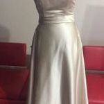 WEDDING Collection csodás elegáns hosszú arany szatén ruha/ estélyi /alkalmi ruha UK 8 / 36 fotó