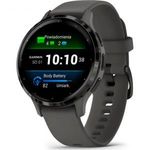 Garmin Venu 3S Slate Stainless Steel Bezel with Pebble Grey Case and Silicone Band 010-02785-00 T... fotó