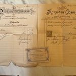 1886-88 Morzsányi József díszmű készítő 2 db számla, Morzsányi József aláírásával, szakadt… fotó