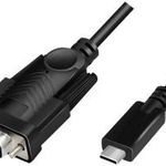 LogiLink Soros Átalakító [1x USB 2.0 dugó, C típus - 1x D-SUB dugó, 9 pólusú] 1.2 m Fekete fotó