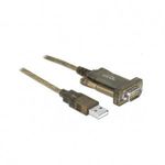Delock USB-A 2.0 -> Serial RS-232 DB9 M/M adatkábel 2m barna (64073) fotó