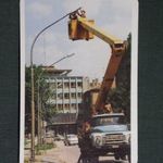 Kártyanaptár, DÉDÁSZ áramszolgáltató, Pécs, ZIL kosaras teherautó, 1987 fotó