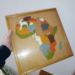 Keretezett 39 darabos 1988 GEORGE LUCK Africa fa puzzle kirakó VINTAGE fotó