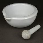 1L484 Antik fehér kisméretű Elbogen porcelán gyógyszerészeti patikamozsár fotó