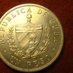 Kuba nagyméretű ezüst 1 peso 1934 26.7 gramm 0.900 38 mm fotó
